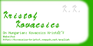 kristof kovacsics business card